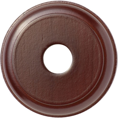 Tradco round single switch and socket wood blocks with traditional profile, featuring classic wood finish and vintage design.