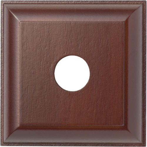 Tradco single switch and socket wood blocks with traditional profile, featuring natural wood finish and classic design.