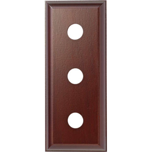 Traditional profile Tradco treble switch and socket wood blocks, showcasing classic design and natural wood finish.
