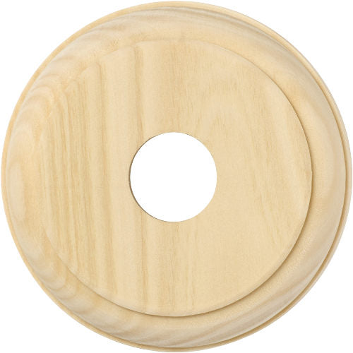 Tradco round single switch and socket wood blocks with traditional profile, featuring warm wood finish and classic design.