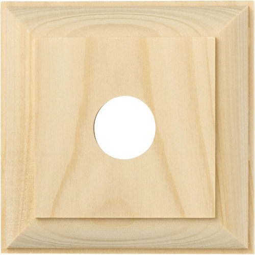 Tradco single switch and socket wood blocks in traditional profile, featuring classic wooden design and easy-to-use switches and outlets.