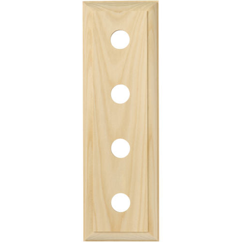 Traditional profile Tradco Quad switch and socket wood blocks, showcasing classic wooden design with multiple switch and socket openings.