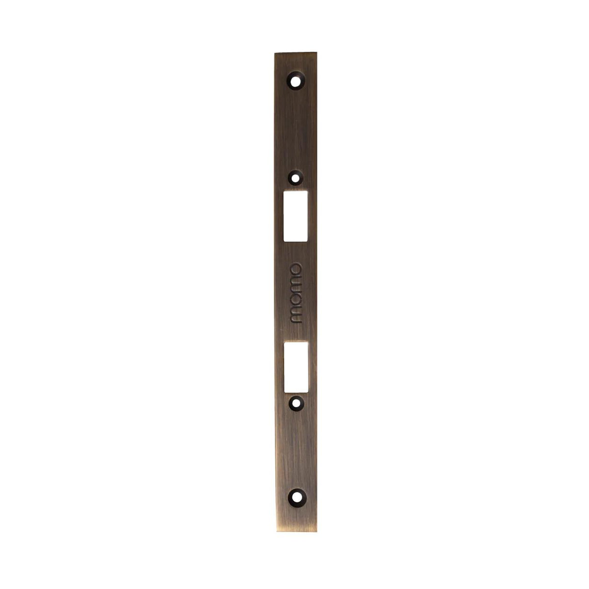 MOMO MORTICE LOCK FOREND PLATE FOR USE WITH PRIVACY THUMB TURN BRONZE in Bronze