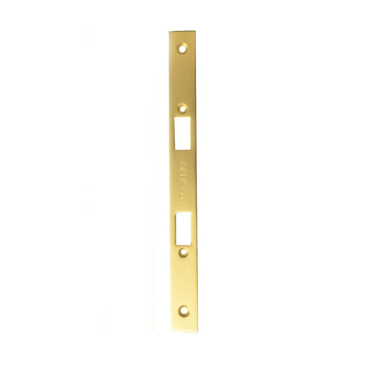 MOMO MORTICE LOCK FOREND PLATE FOR USE WITH PRIVACY THUMB TURN BRUSHED SATIN BRASS in Brushed Satin Brass