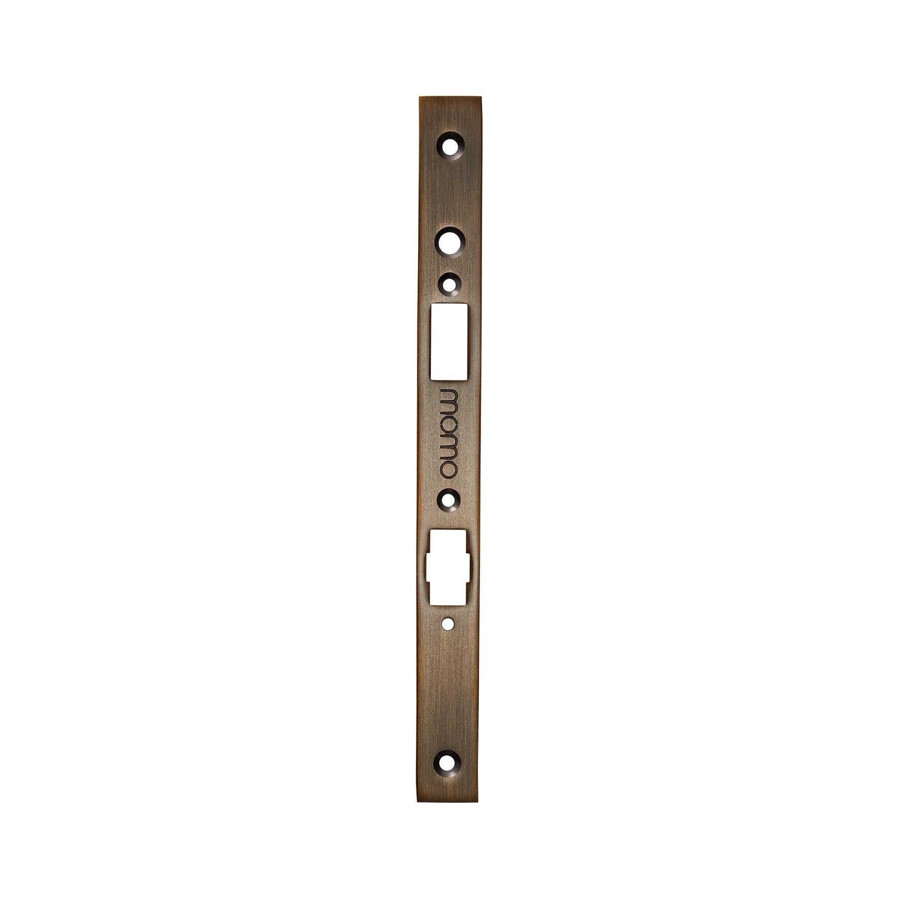 MOMO ROLLER MORTICE LOCK FOREND PLATE FOR USE WITH EURO CYLINDER BRONZE in Bronze