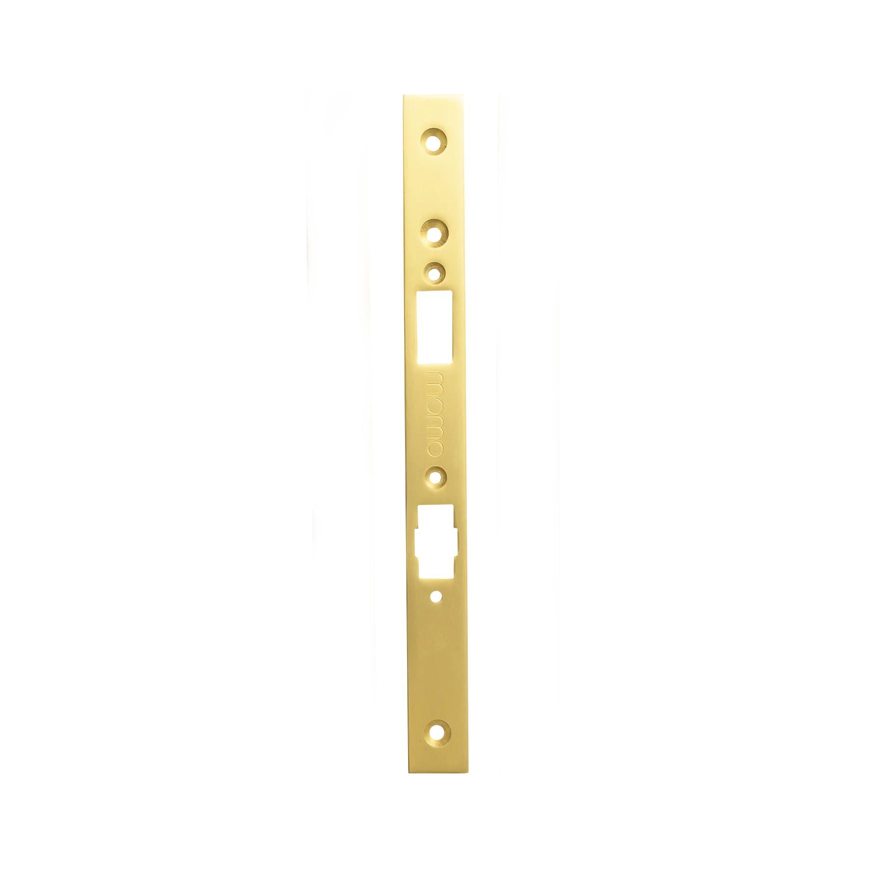 MOMO ROLLER MORTICE LOCK FOREND PLATE FOR USE WITH EURO CYLINDER BRUSHED SATIN BRASS in Brushed Satin Brass