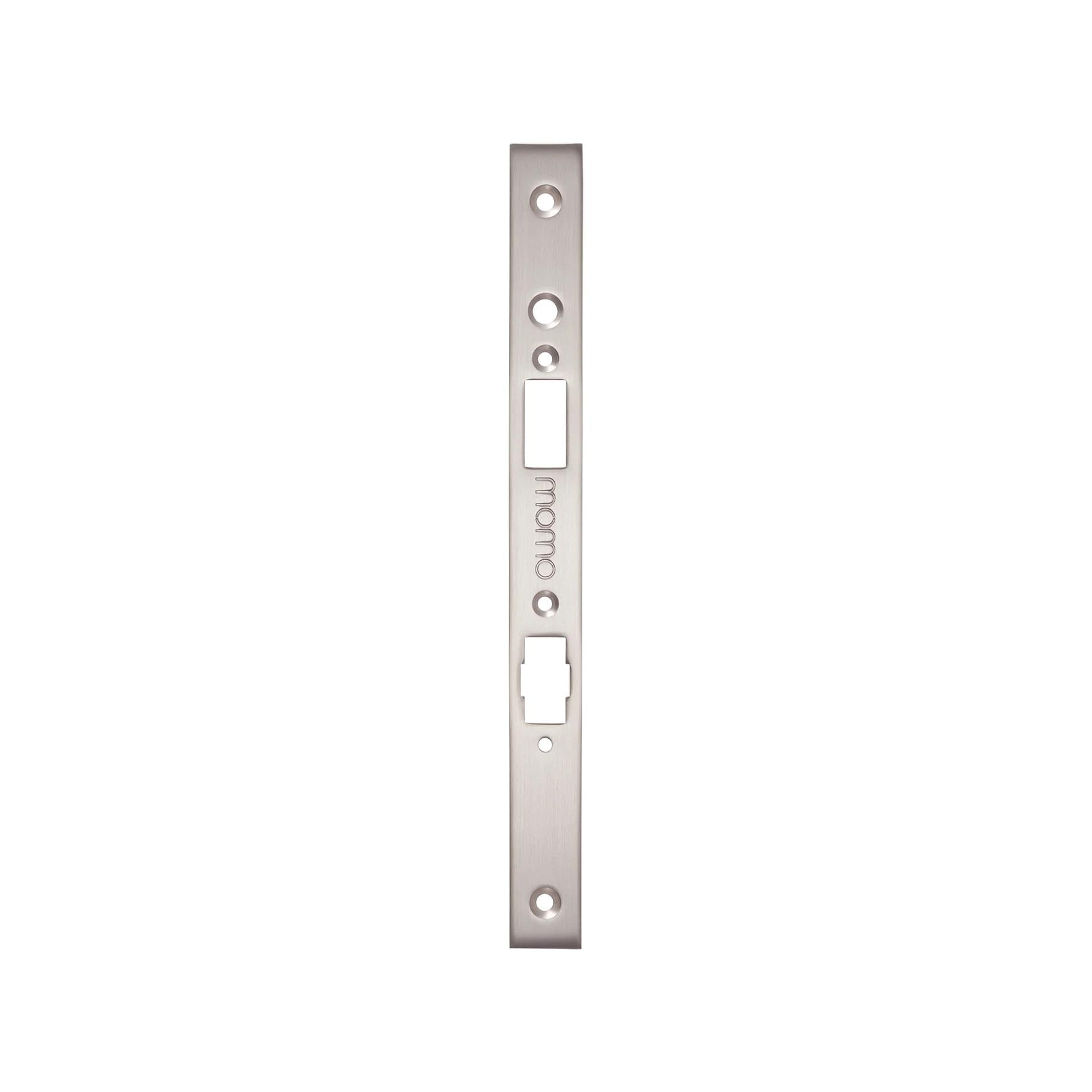 MOMO ROLLER MORTICE LOCK FOREND PLATE FOR USE WITH EURO CYLINDER BRUSHED NICKEL in Brushed Nickel