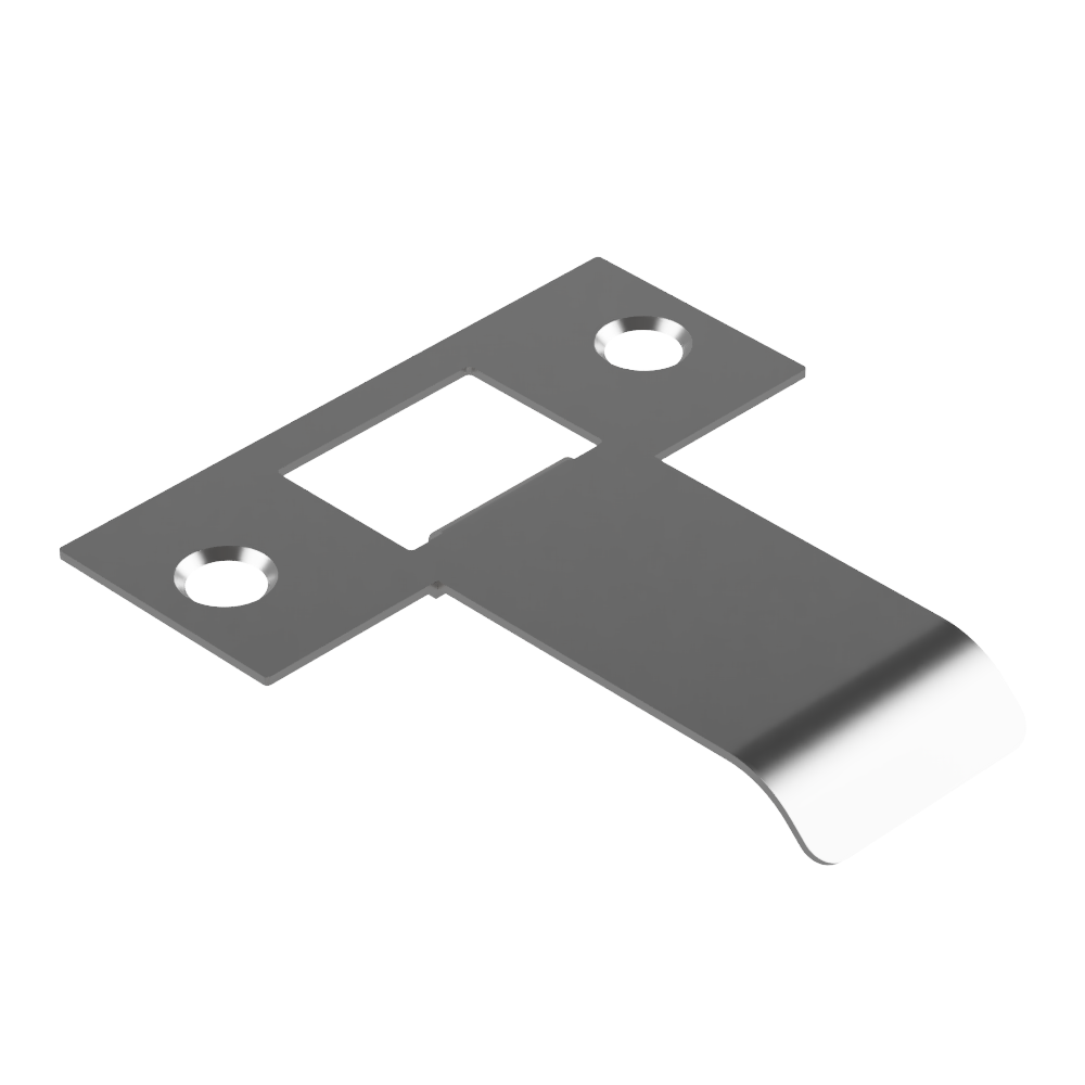 Extended Latch Strike - 50mm (76mm O/A) to suit Tubular Latch in Polished Nickel