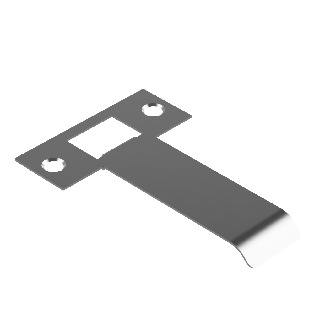 Extended Latch Strike - 80mm (106mm O/A) to suit Tubular Latch in Satin Nickel