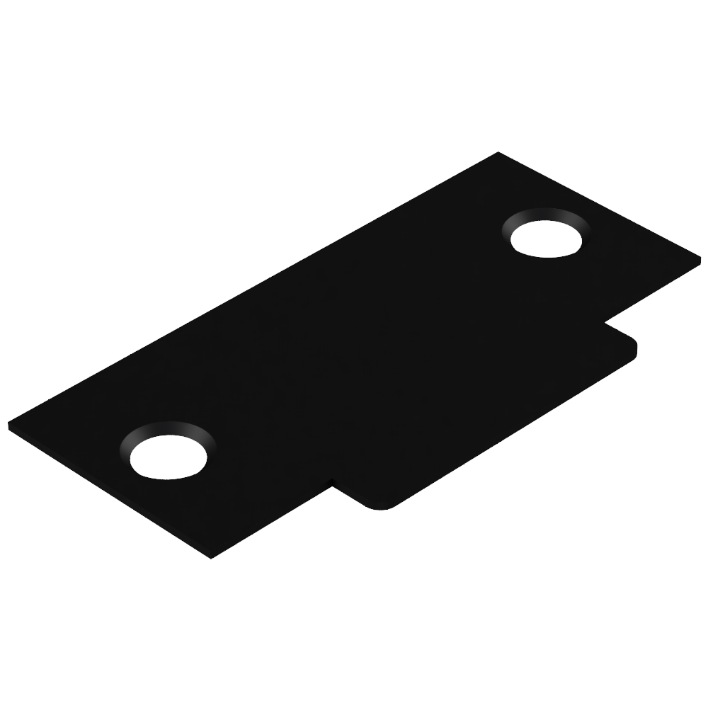 Blank T Shaped Strike (no latch hole) to suit Tubular Latch in Black Teflon