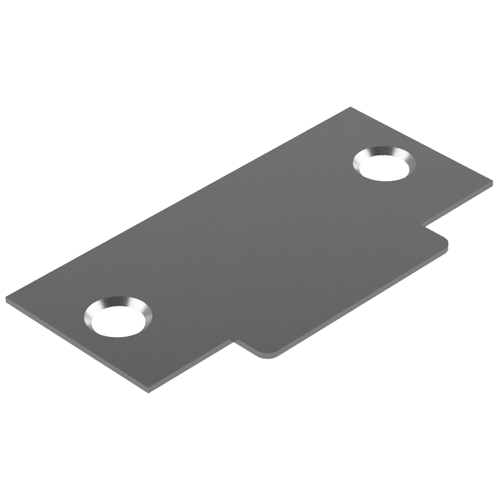 Blank T Shaped Strike (no latch hole) to suit Tubular Latch in Satin Chrome
