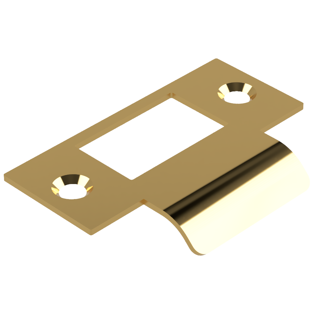 Standard T Shaped Strike - 20mm (46mm O/A) to suit AUS Mortice Locks in Polished Brass Unlacquered