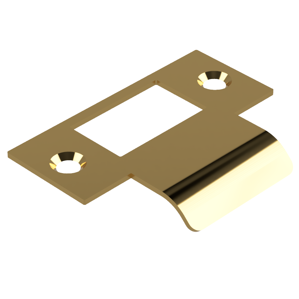 Extended T Shaped Strike - 25mm (51mm O/A) to suit AUS Mortice Locks in Satin Brass Unlaquered