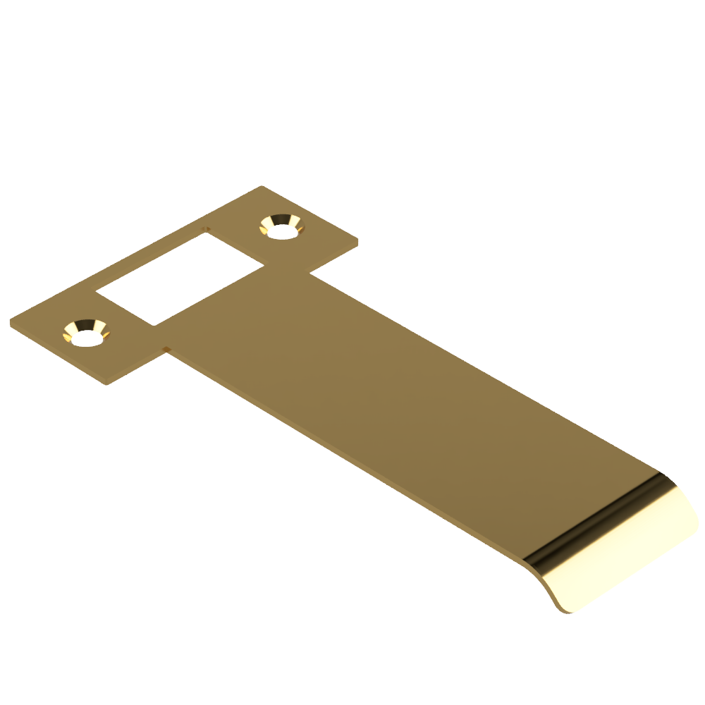 Extended T Shaped Strike - 110mm (126mm O/A) to suit AUS Mortice Locks in Polished Brass Unlacquered