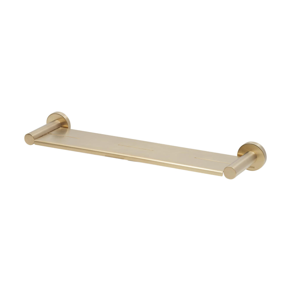 Stream Shower Shelf (Metal) in Satin Brass