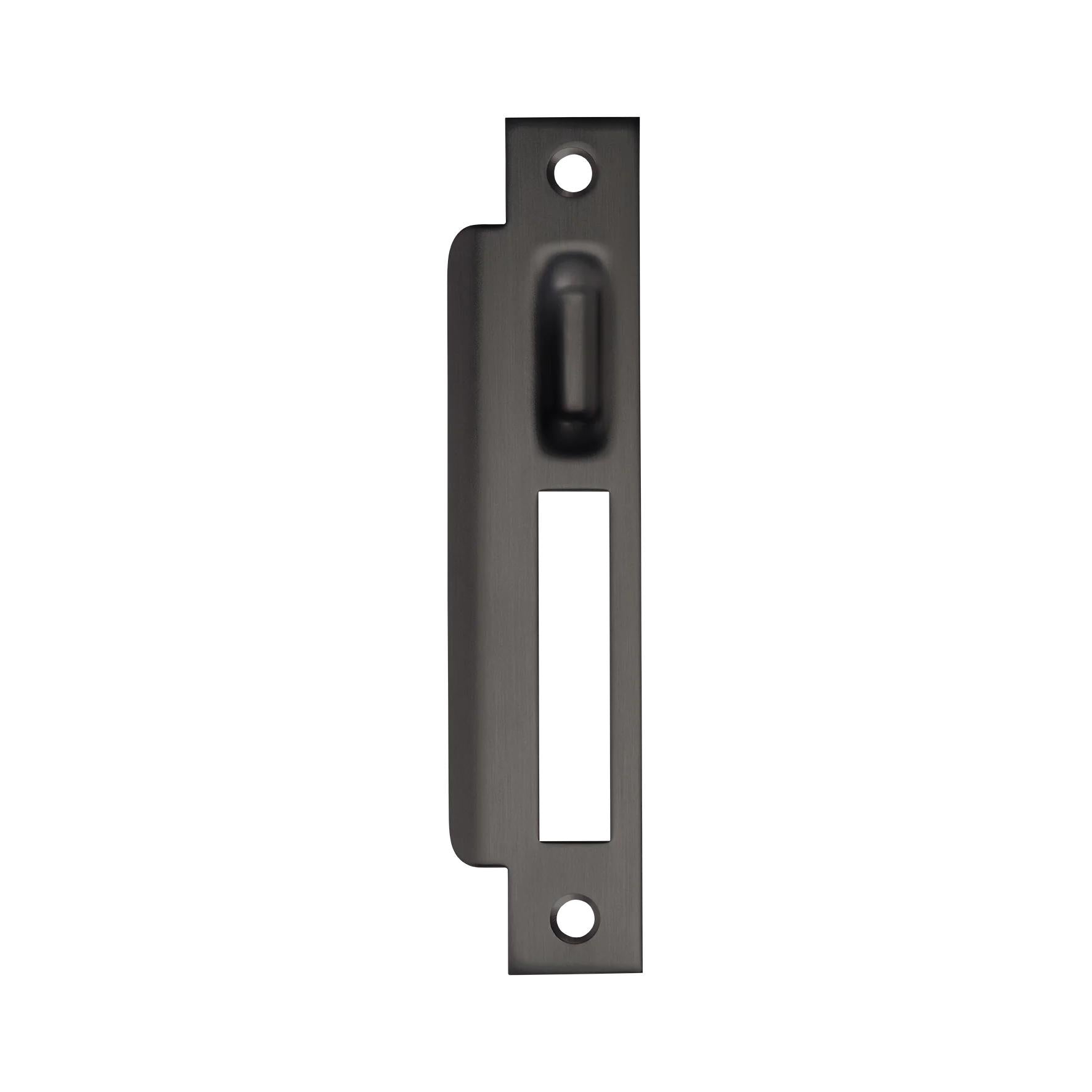 MOMO HANDLES ROLLER MORTICE LOCK LEFT HAND STRIKE PLATE GUNMETAL in Gun Metal