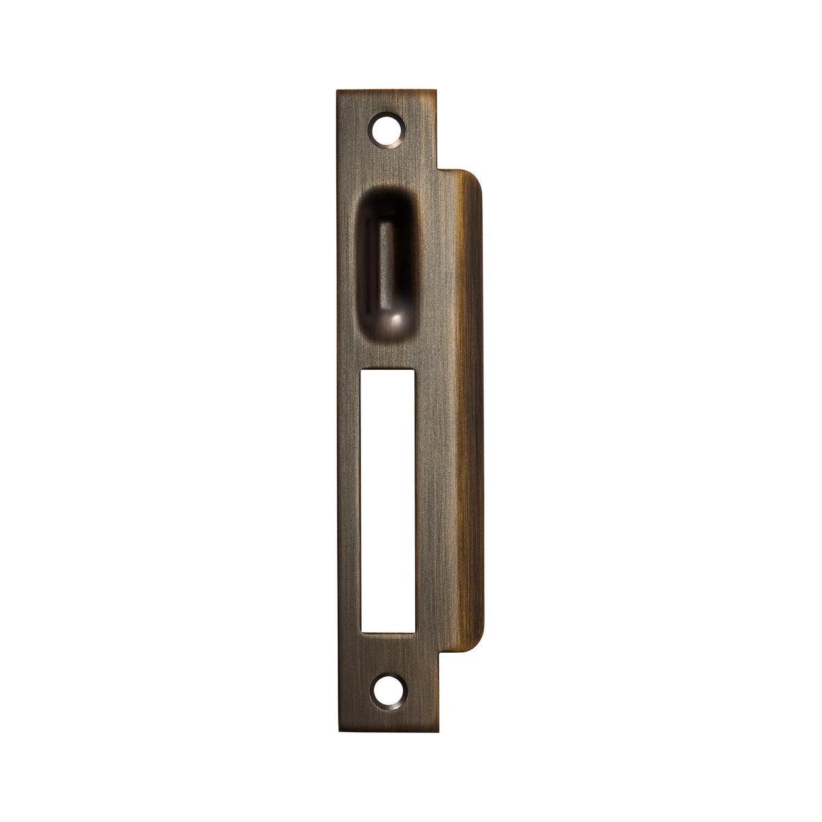 MOMO ROLLER MORTICE LOCK RIGHT HAND STRIKE PLATE BRONZE in Bronze