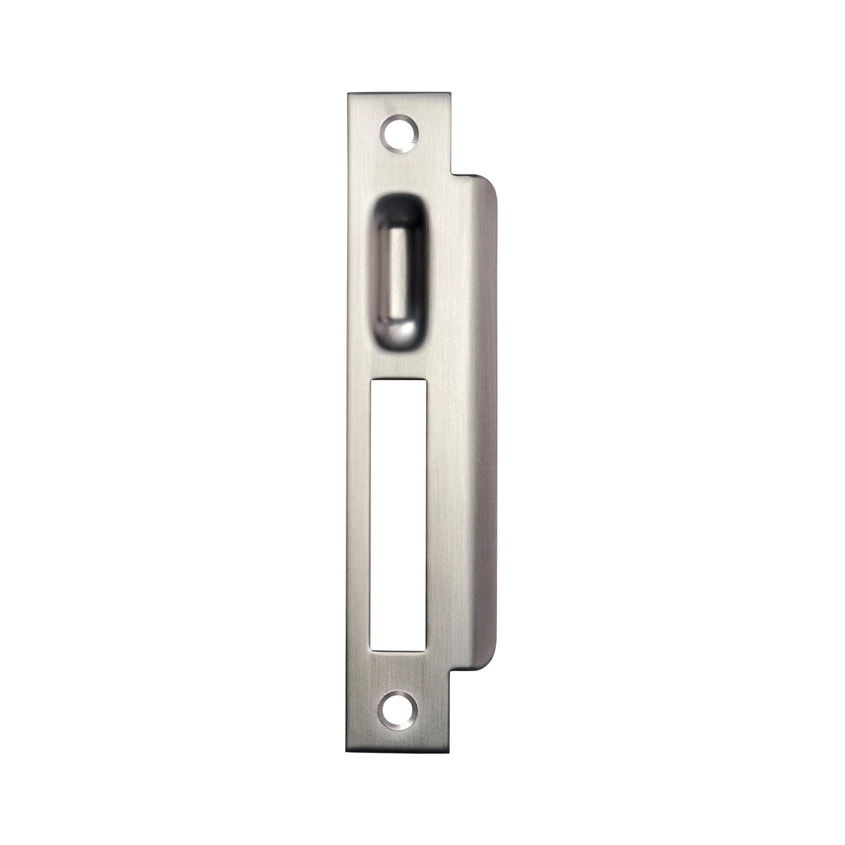 MOMO ROLLER MORTICE LOCK RIGHT HAND STRIKE PLATE DULL BRUSHED NICKEL in Dull Brushed Nickel