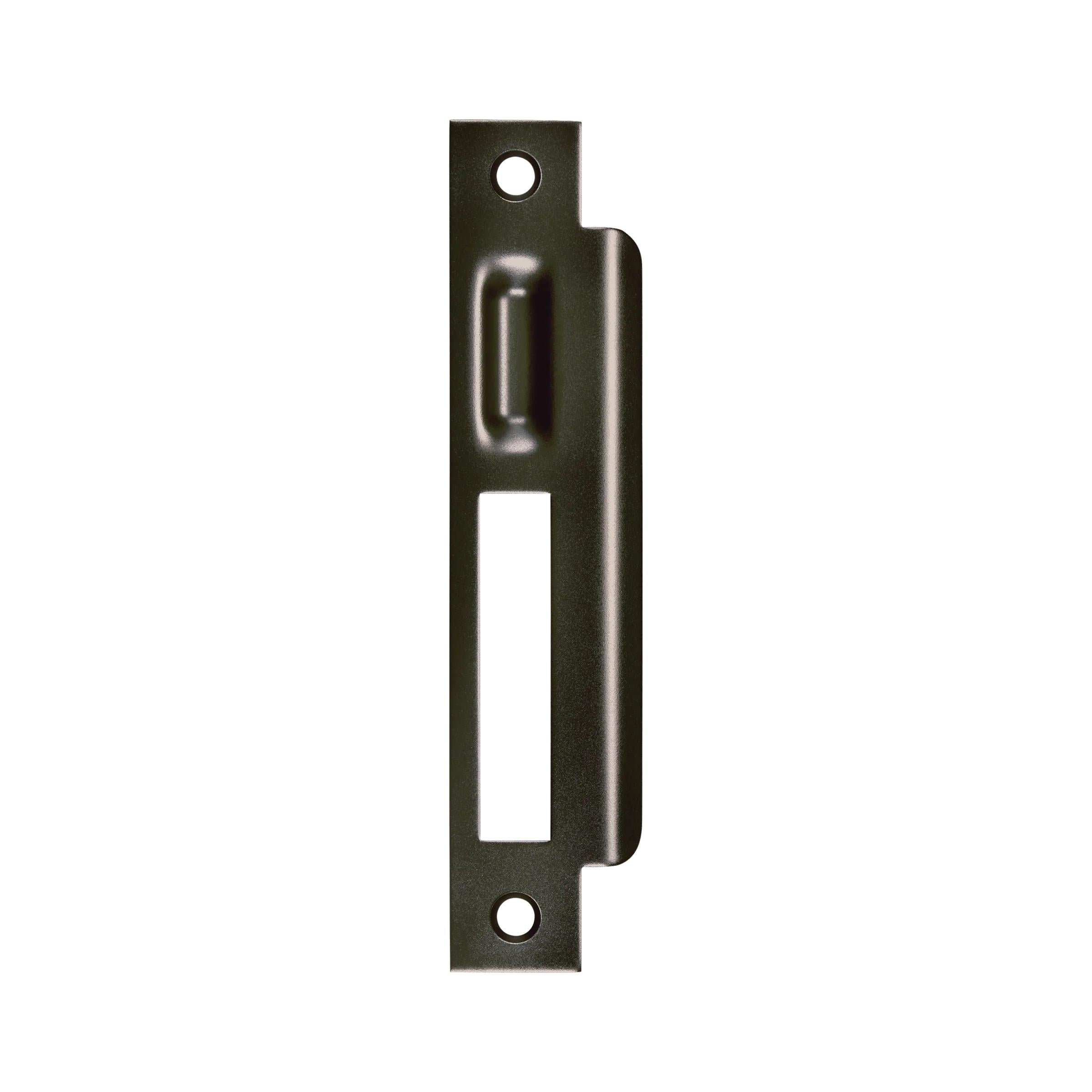 MOMO ROLLER MORTICE LOCK RIGHT HAND STRIKE PLATE DARK BRONZE in Dark Bronze
