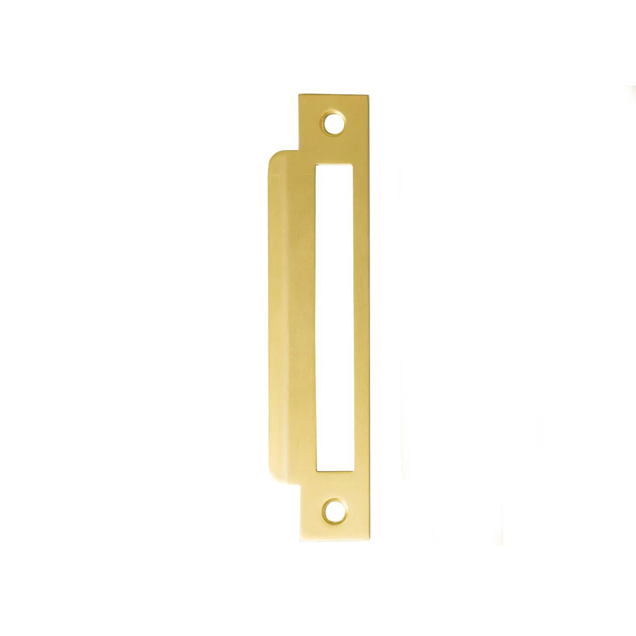 MOMO MORTICE LOCK UNIVERSAL STRIKE PLATE BRUSHED SATIN BRASS in Brushed Satin Brass