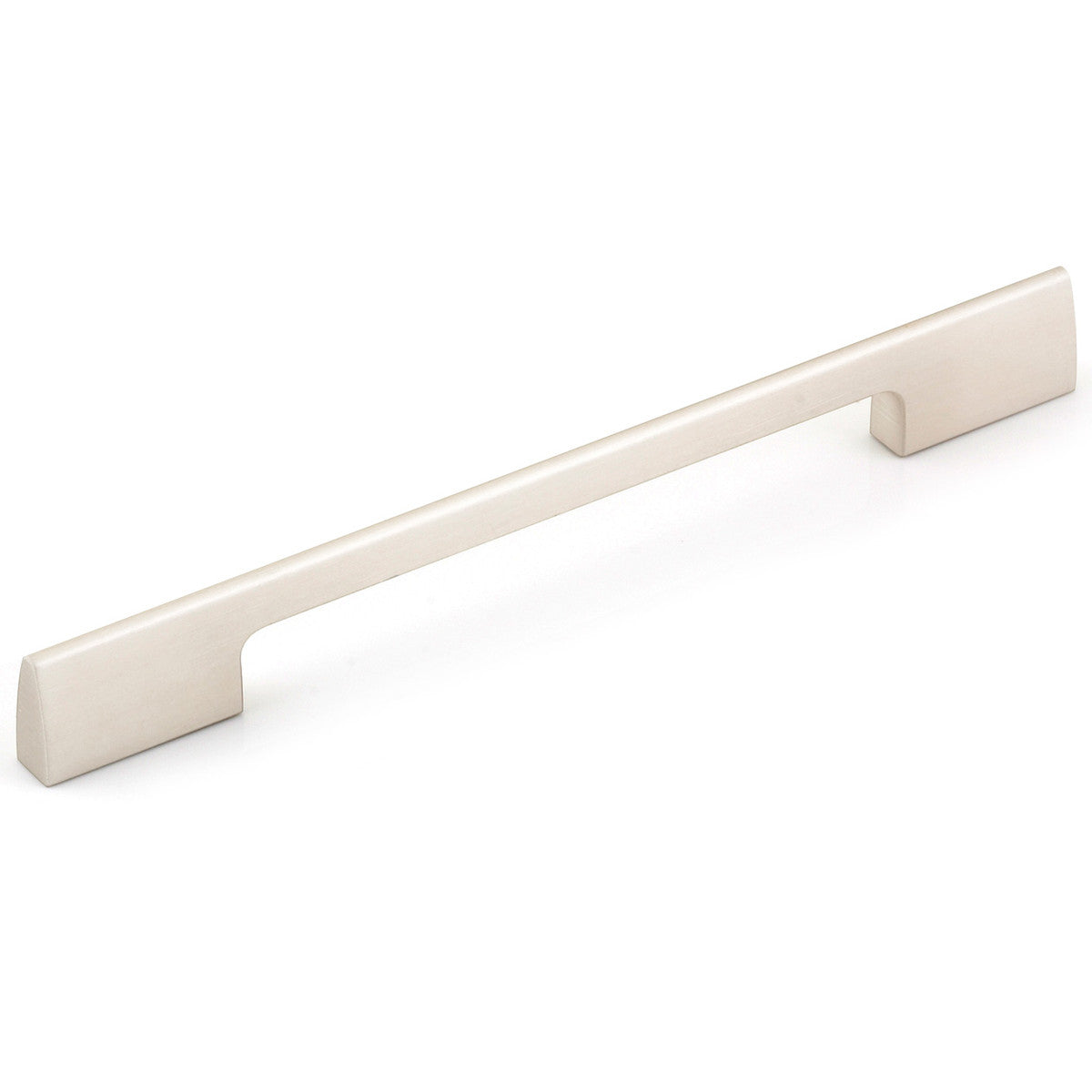 Momo VIESTE cabinet pull handle in brushed gold finish mounted on a wooden cabinet door