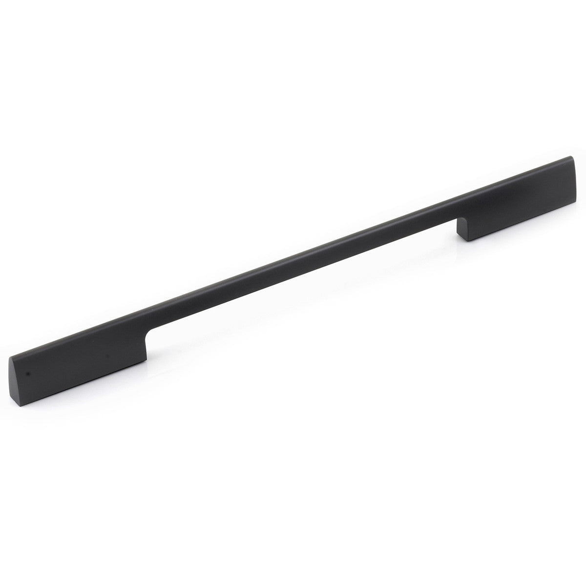 Momo VieSte cabinet pull handle in brushed nickel finish, sleek modern design for kitchen or bathroom cabinets.