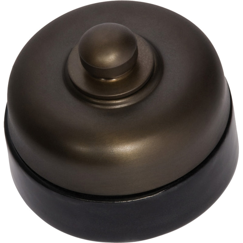 Dimmer Black Porcelain Base Antique Brass D60xP48mm in Antique Brass