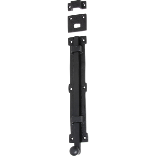 Tradco Tower Bolts in metal finish, showing the secure latch mechanism and sleek design for durable door and gate security.