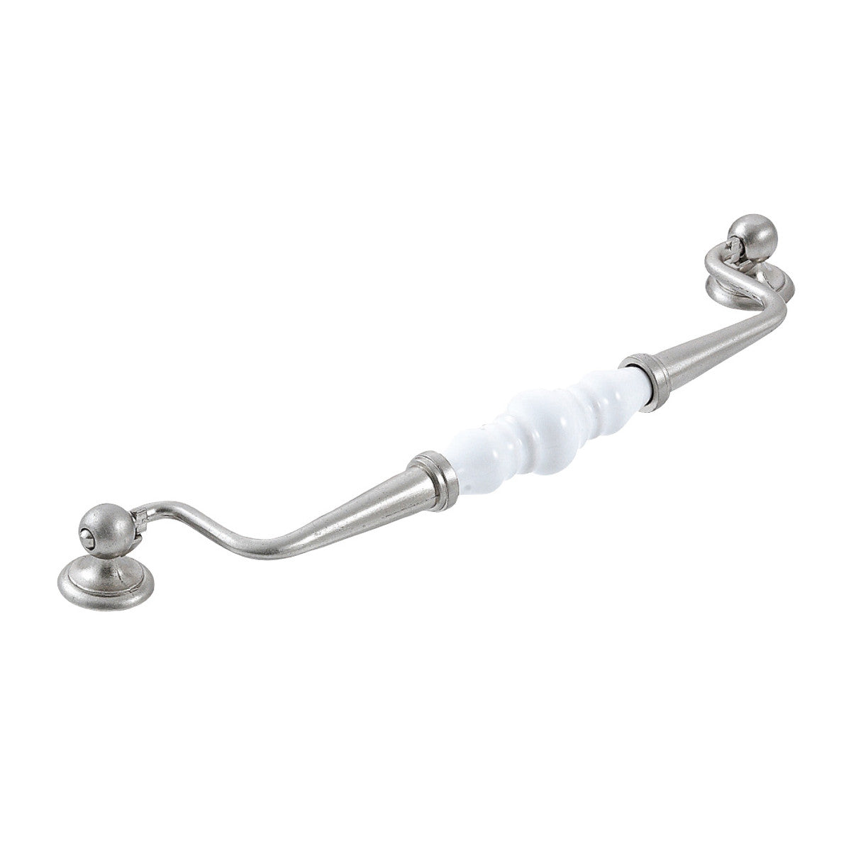 TRIANON SWIVEL BAIL 224MM WHITE & BRUSHED NICKEL in White / Brushed Nickel