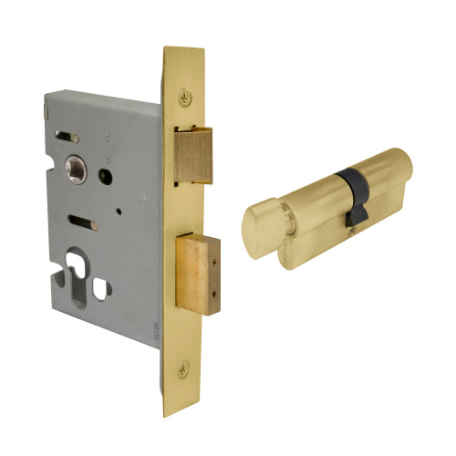 Lock Kit - Euro 57mm (1115+1148) in Matt Satin Brass