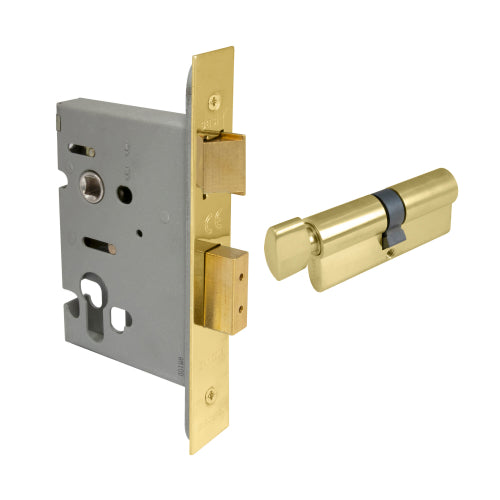 Lock Kit - Euro 57mm (1115+1148) in Polished Brass Unlacquered