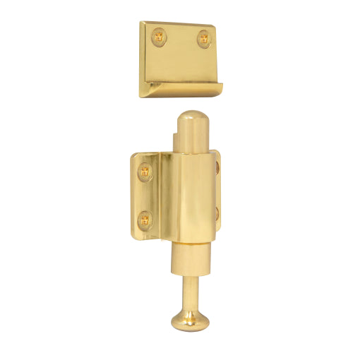 Solid Brass Spring Catch in Polished Brass Unlacquered
