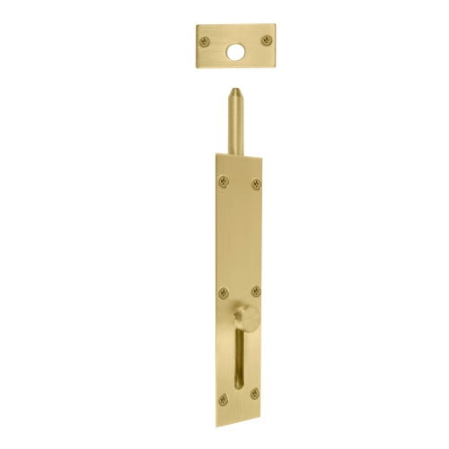 Windsor reverse barrel bolt in matte black, mounted on a door for secure latch functionality.
