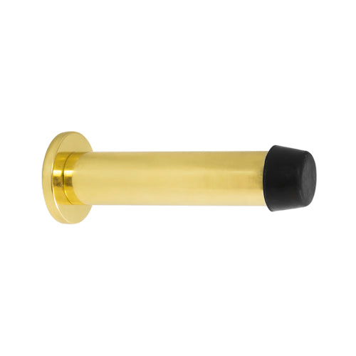 85mm Door Stop Concealed Skirting Fix in Polished Brass Unlacquered