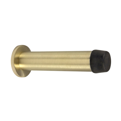 85mm Door Stop Concealed Skirting Fix in Satin Brass Unlaquered