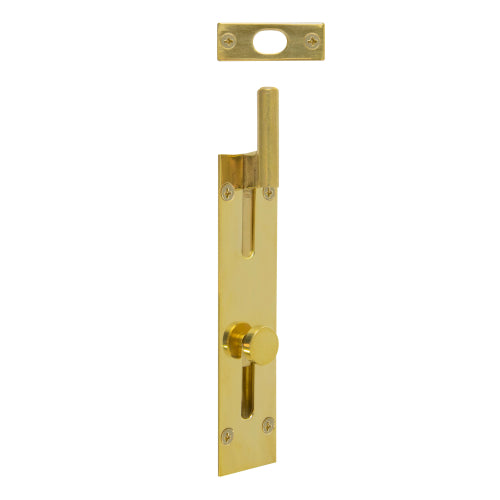 Necked Outward Reverse Bolt in Polished Brass Unlacquered