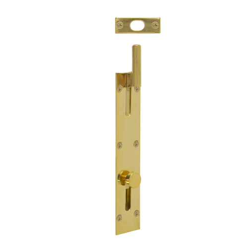 Necked Outward Reverse Bolt in Polished Brass Unlacquered