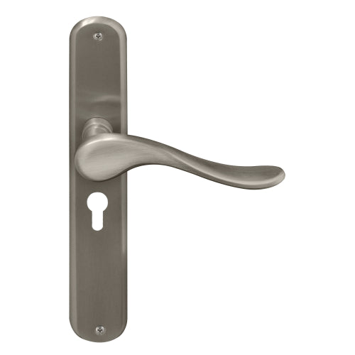 Haven Oval Backplate E48 Keyhole in Brushed Nickel