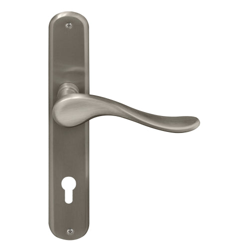 Haven Oval Backplate E85 Keyhole in Brushed Nickel