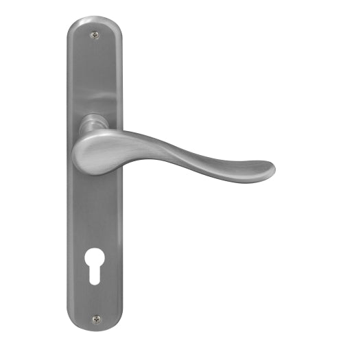 Haven Oval Backplate E85 Keyhole in Satin Chrome