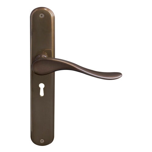 Haven Oval Backplate Std Keyhole in Antique Bronze