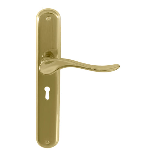 Haven Oval Backplate Std Keyhole in Polished Brass