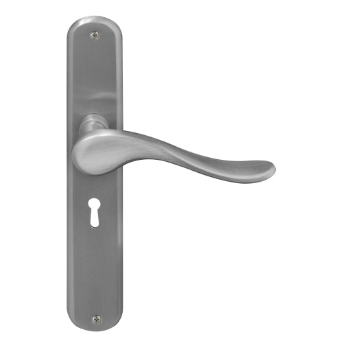 Haven Oval Backplate Std Keyhole in Satin Chrome