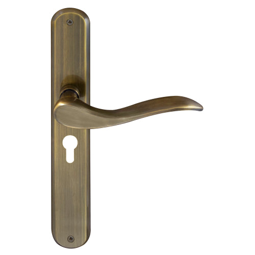 Hermitage Oval Backplate E48 Keyhole in Brushed Bronze