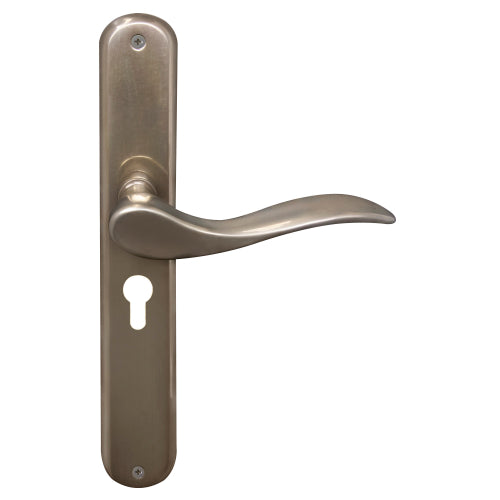 Hermitage Oval Backplate E48 Keyhole in Natural Bronze