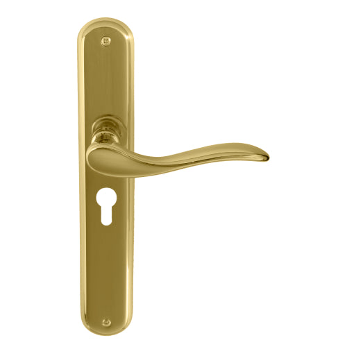 Hermitage Oval Backplate E48 Keyhole in Polished Brass Unlacquered