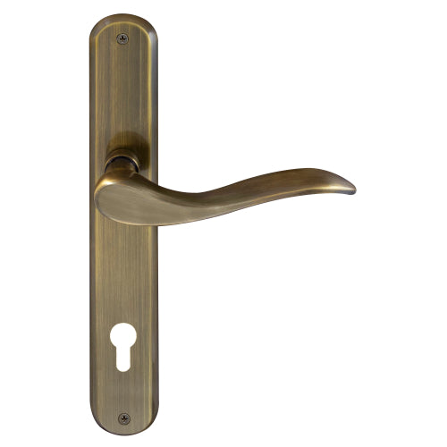 Hermitage Oval Backplate E85 Keyhole in Brushed Bronze