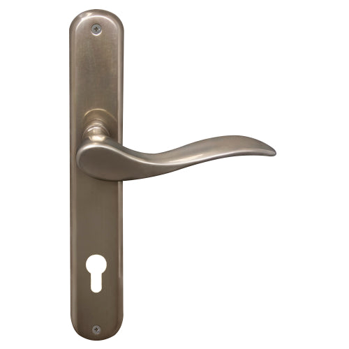 Hermitage Oval Backplate E85 Keyhole in Natural Bronze