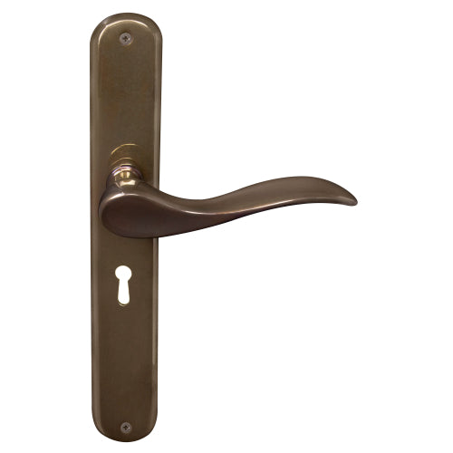 Hermitage Oval Backplate Std Keyhole in Antique Bronze
