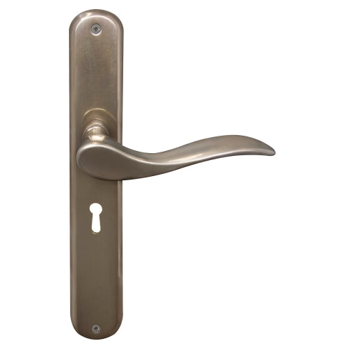 Hermitage Oval Backplate Std Keyhole in Natural Bronze